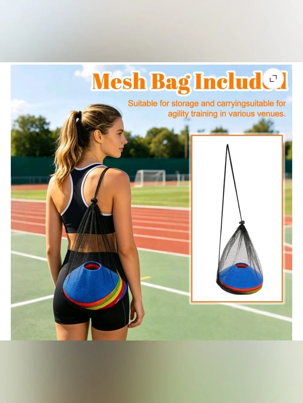 30 Pcs Disc Cones Training Cones Agility Soccer Cones with Carry Bag for Trainin